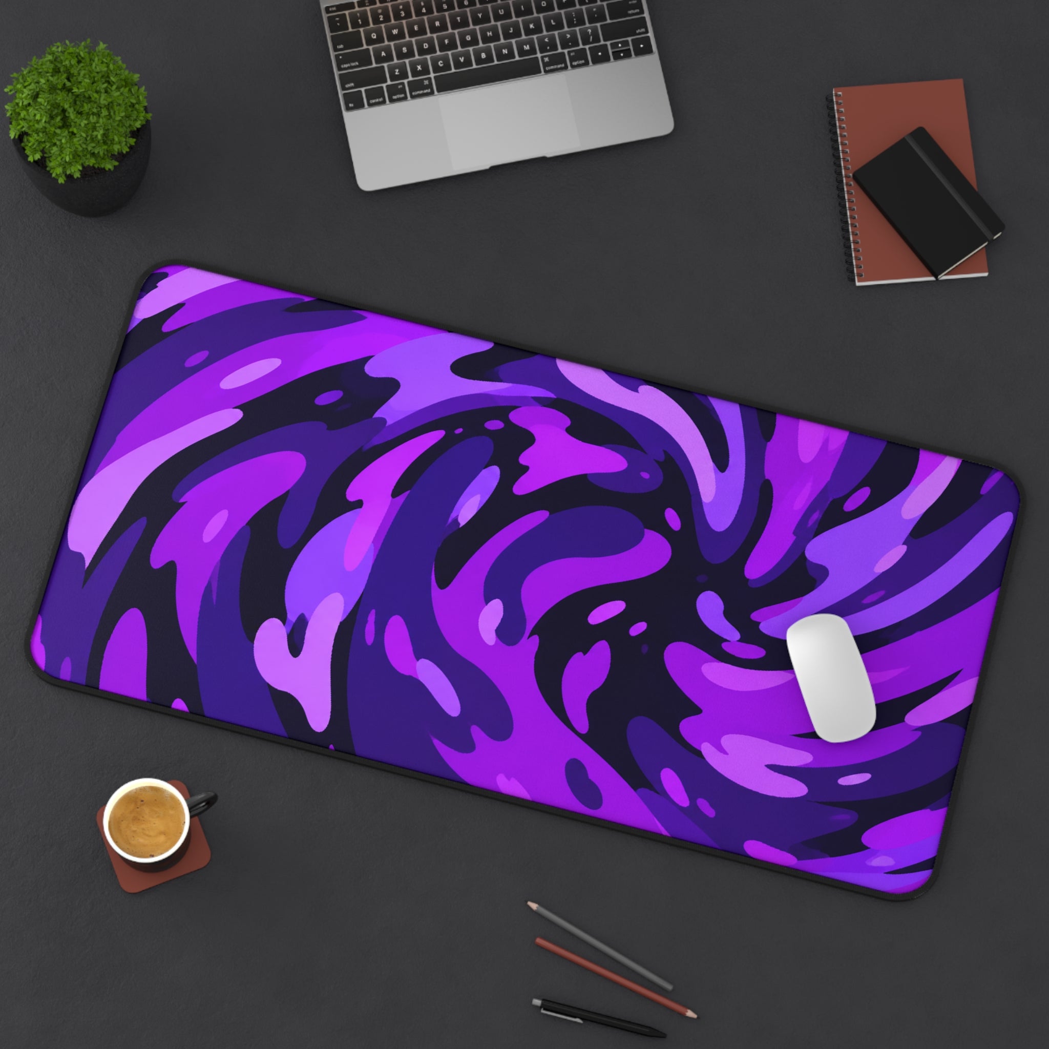 Swirl Purple & Black Mousepad