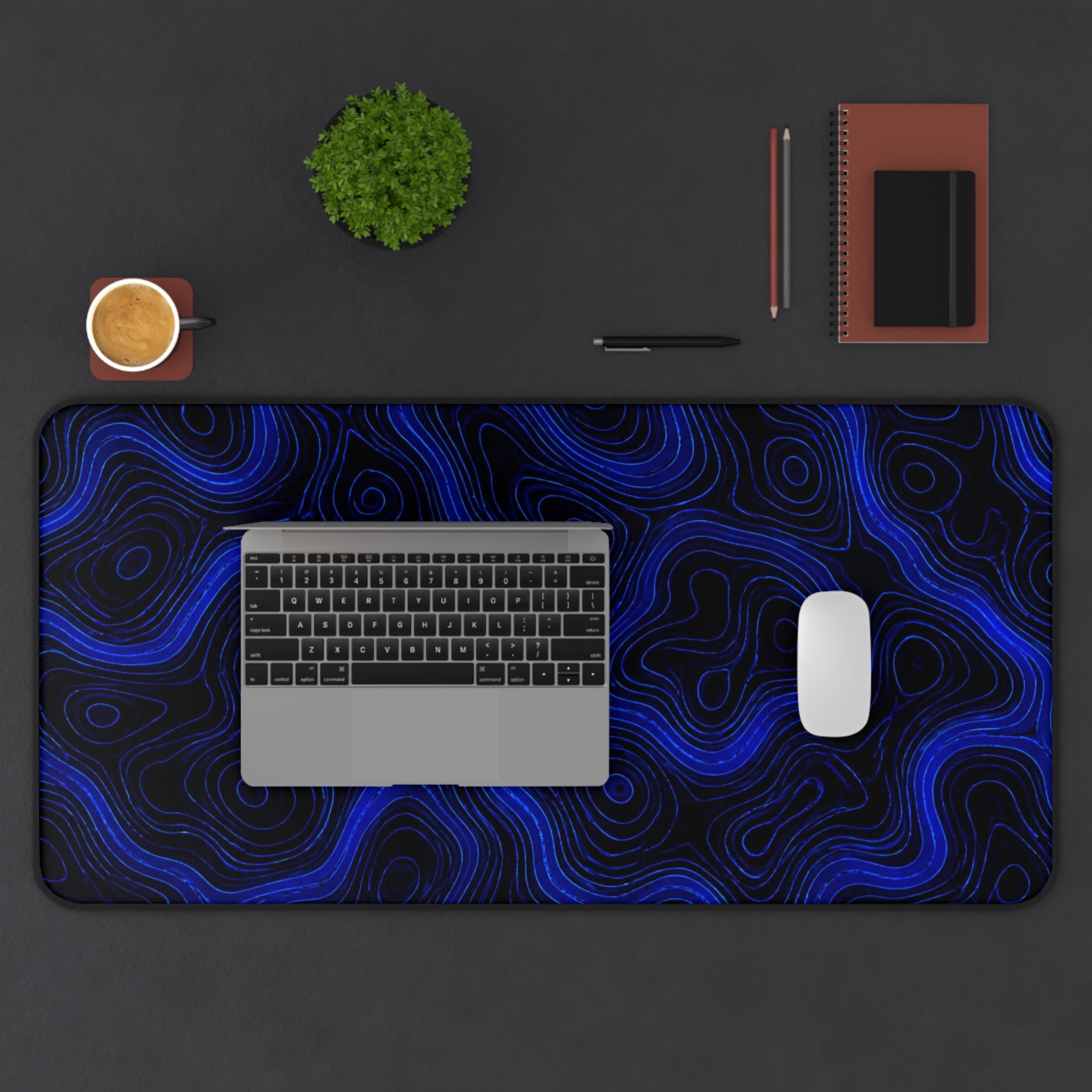 Blue Topographic Mousepad