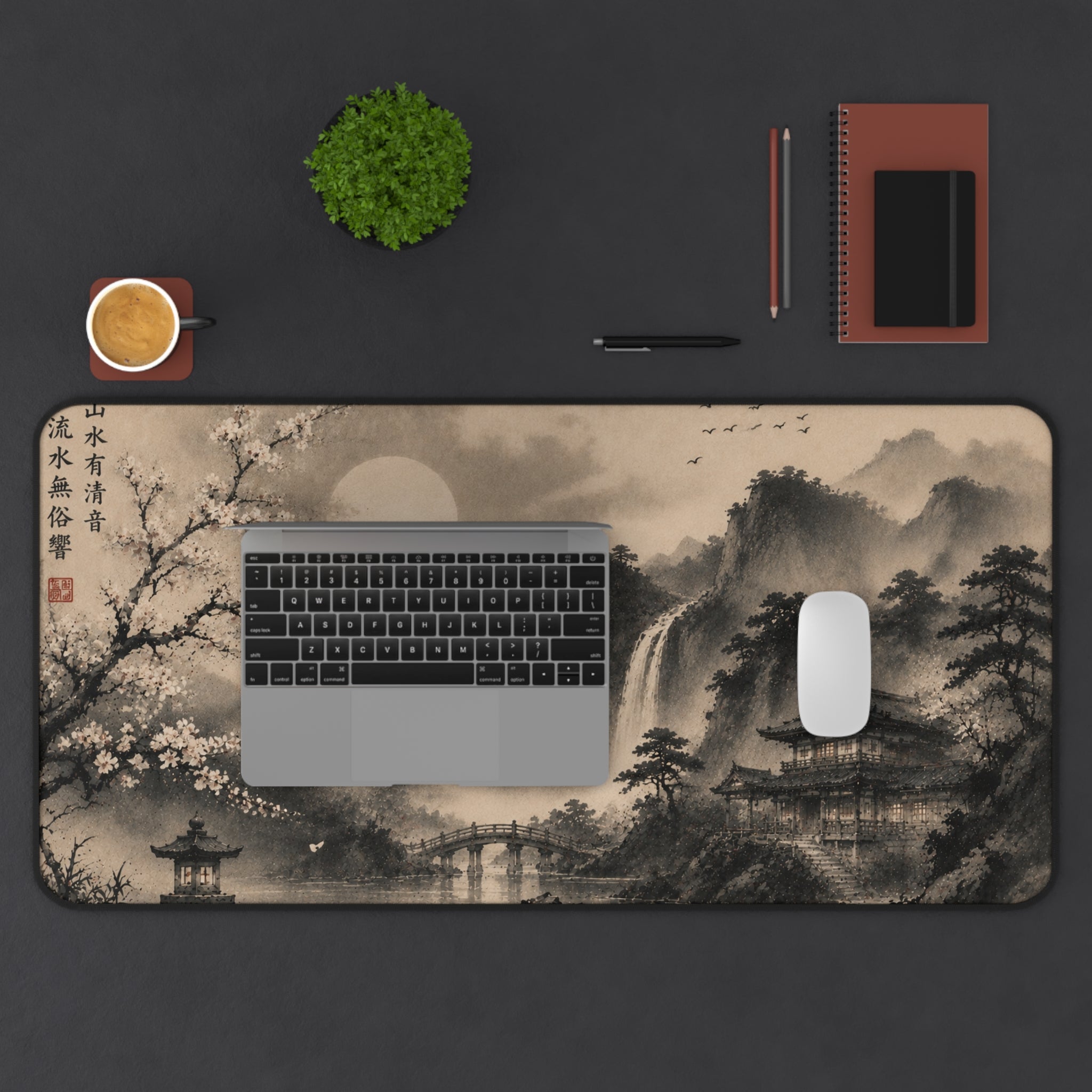 Japanese Ink Zen Village Mousepad