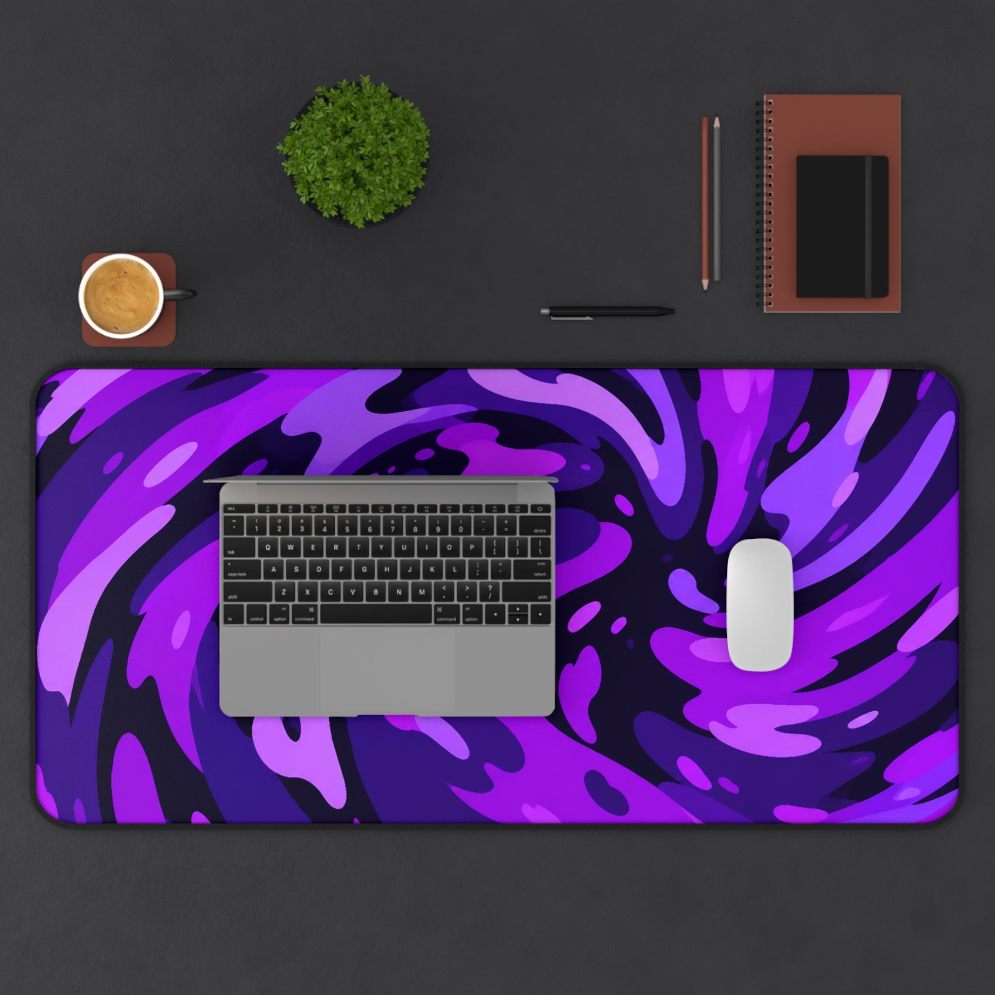 Swirl Purple & Black Mousepad