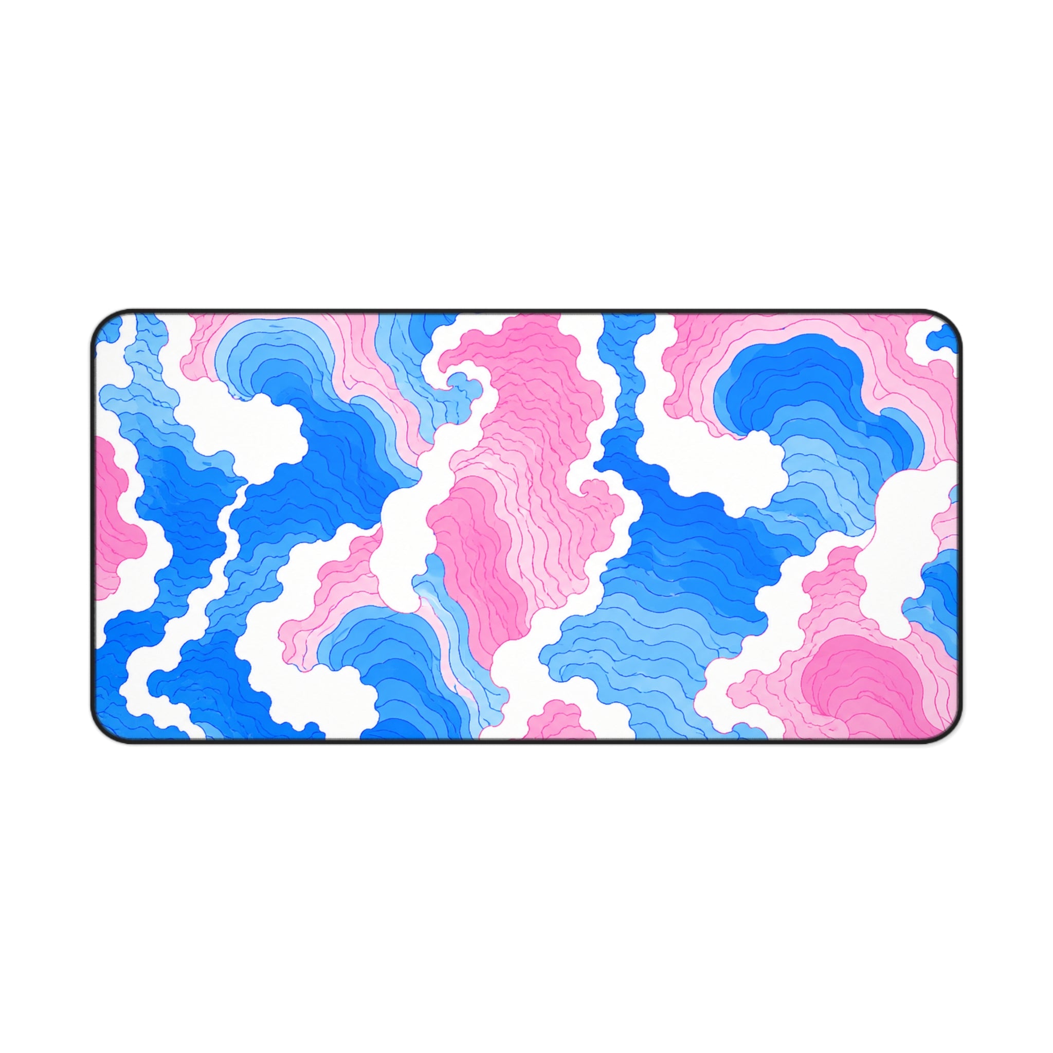 Waves Blue & Pink & White