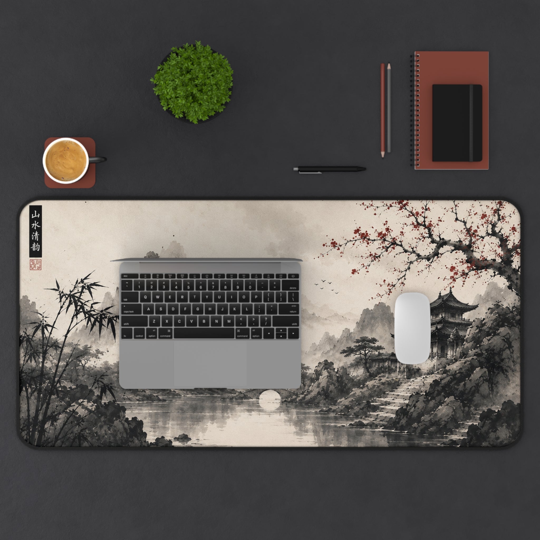 Japanese Ink Mountain Mousepad