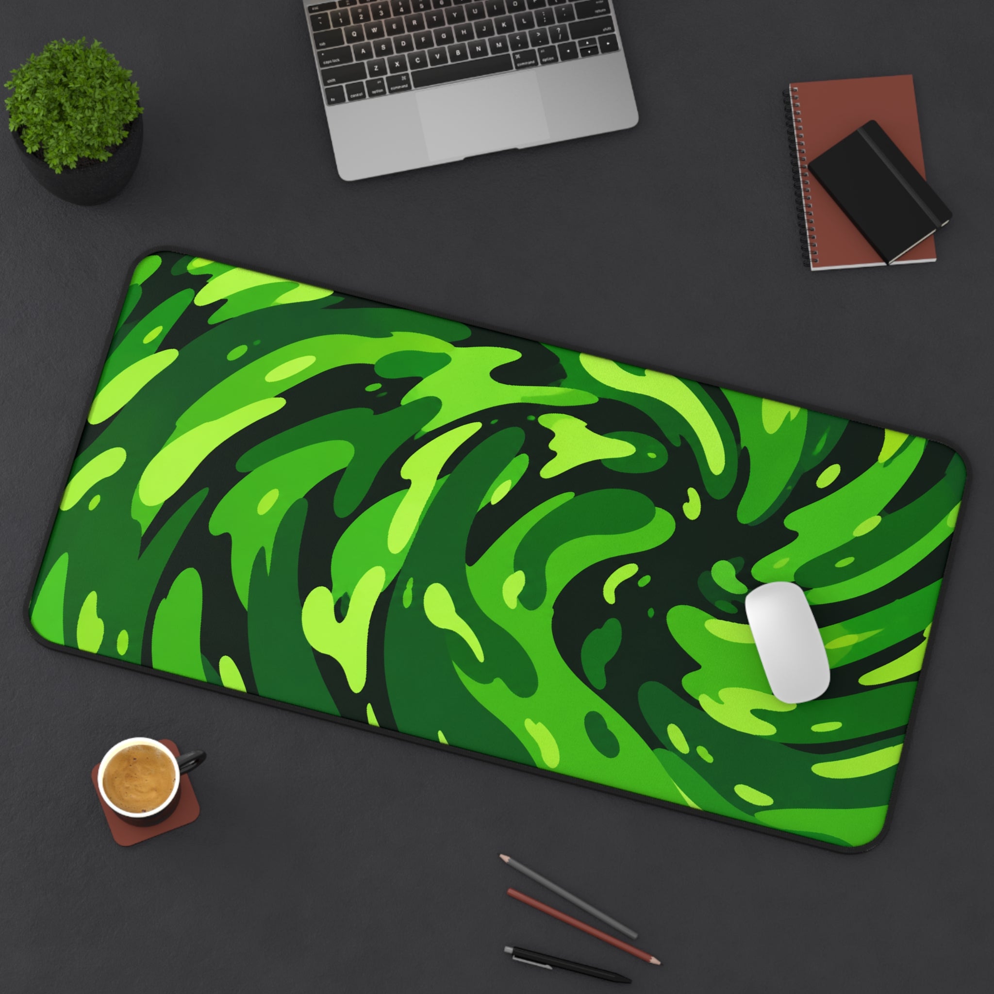 Swirl Green & Black Mousepad