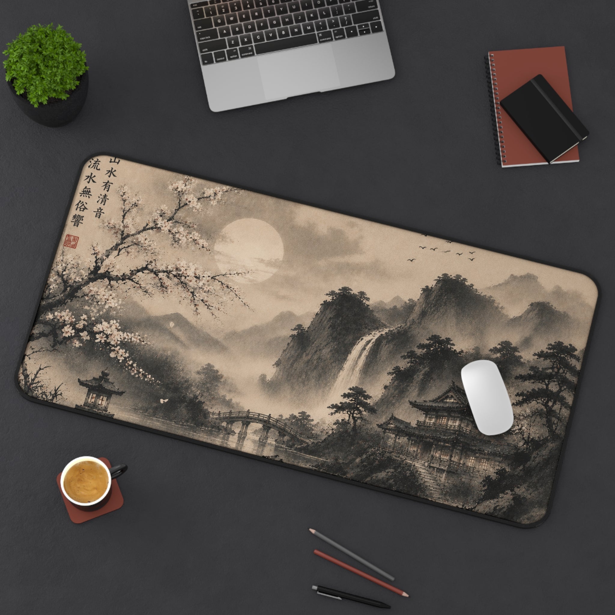 Japanese Ink Zen Village Mousepad