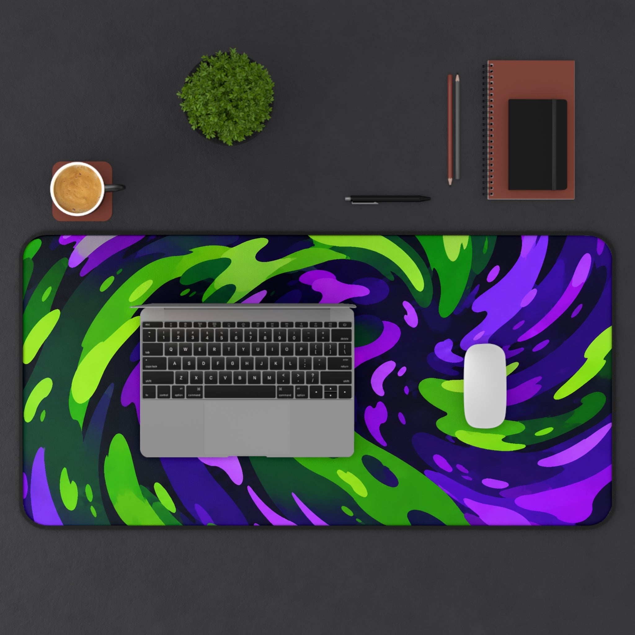 Swirl Green & Purple Mousepad