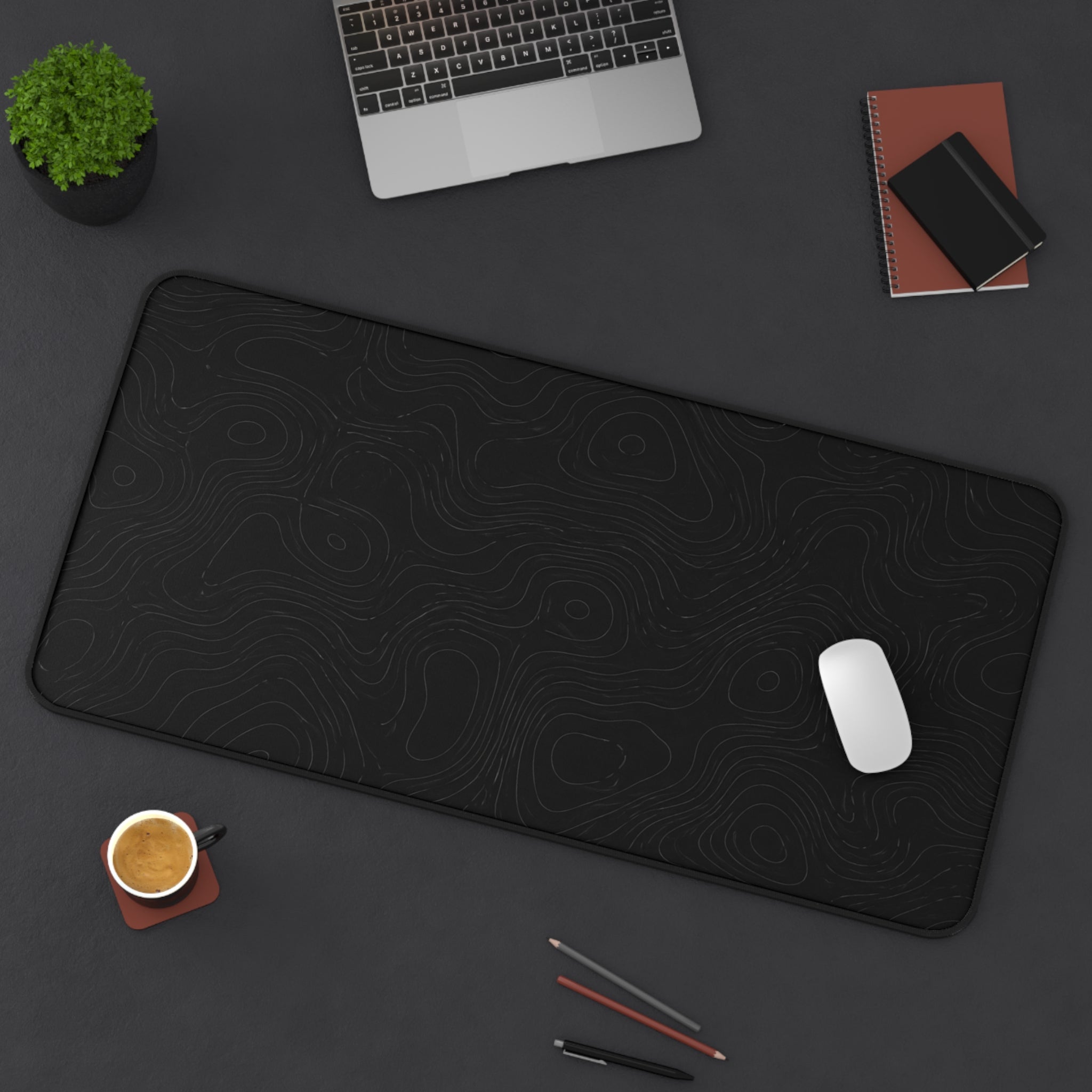 Black Topographic Mousepad