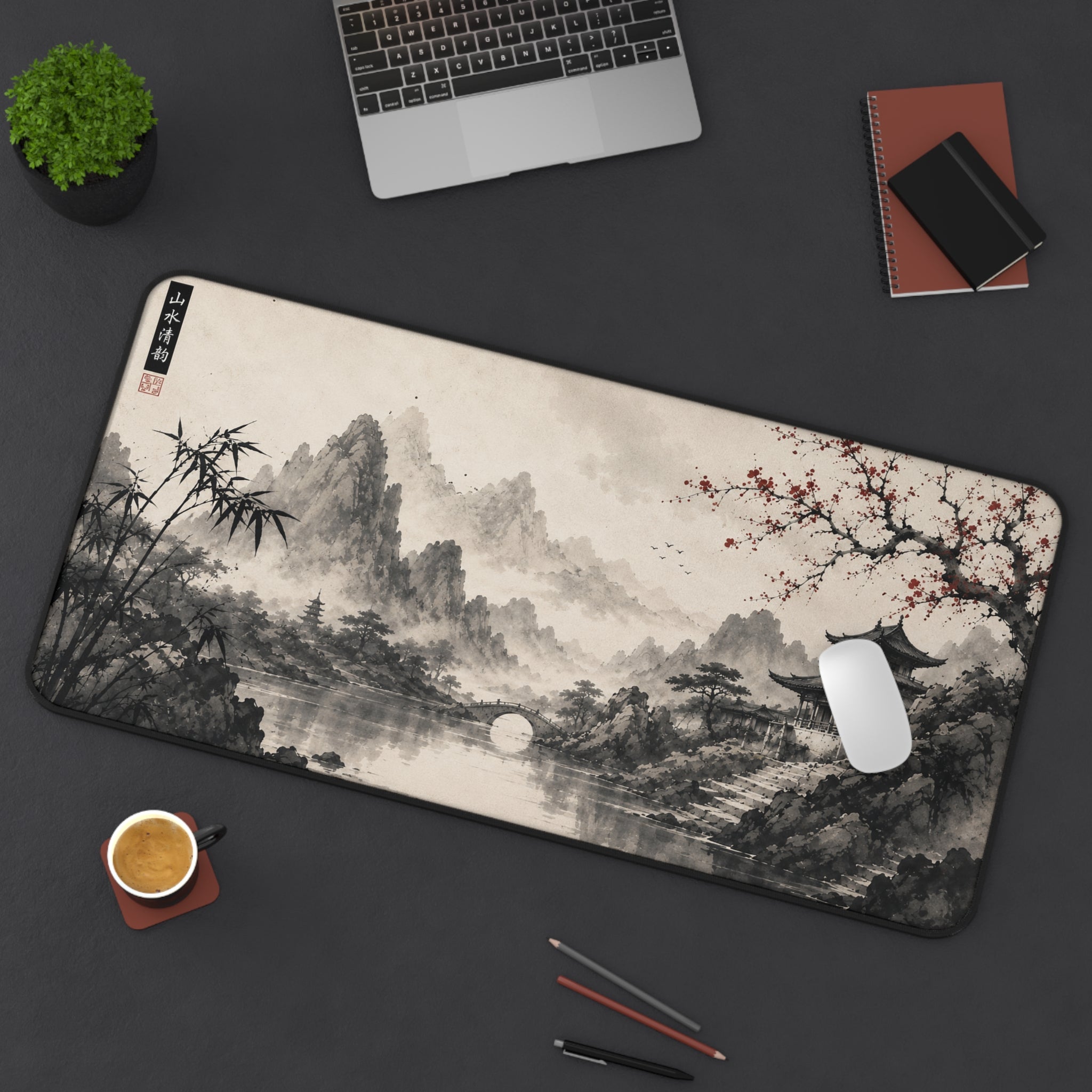 Japanese Ink Mountain Mousepad