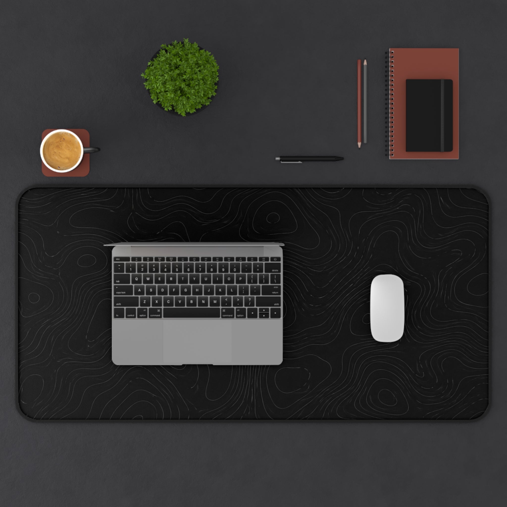 Black Topographic Mousepad