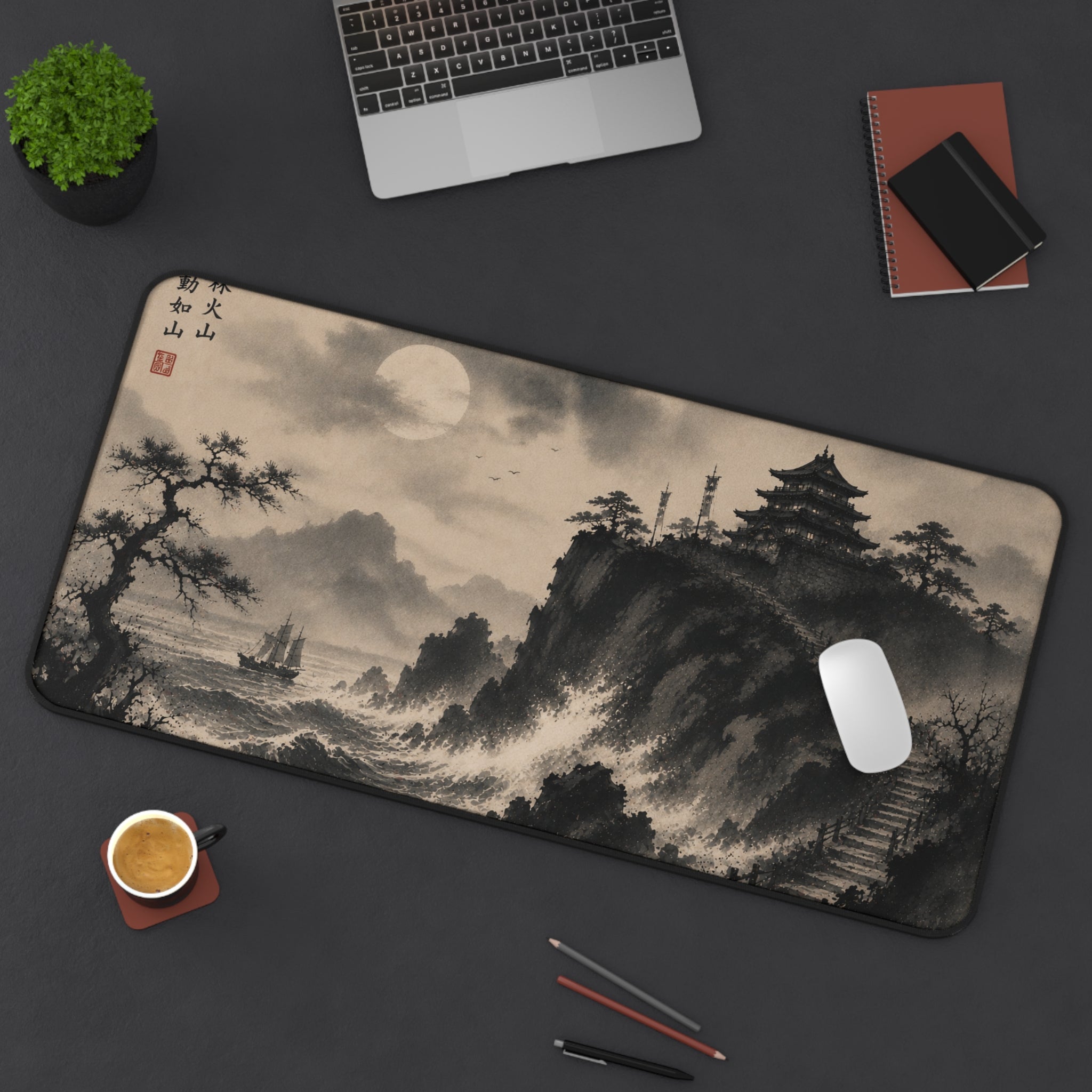 Japanese Ink Temple Sea Mousepad