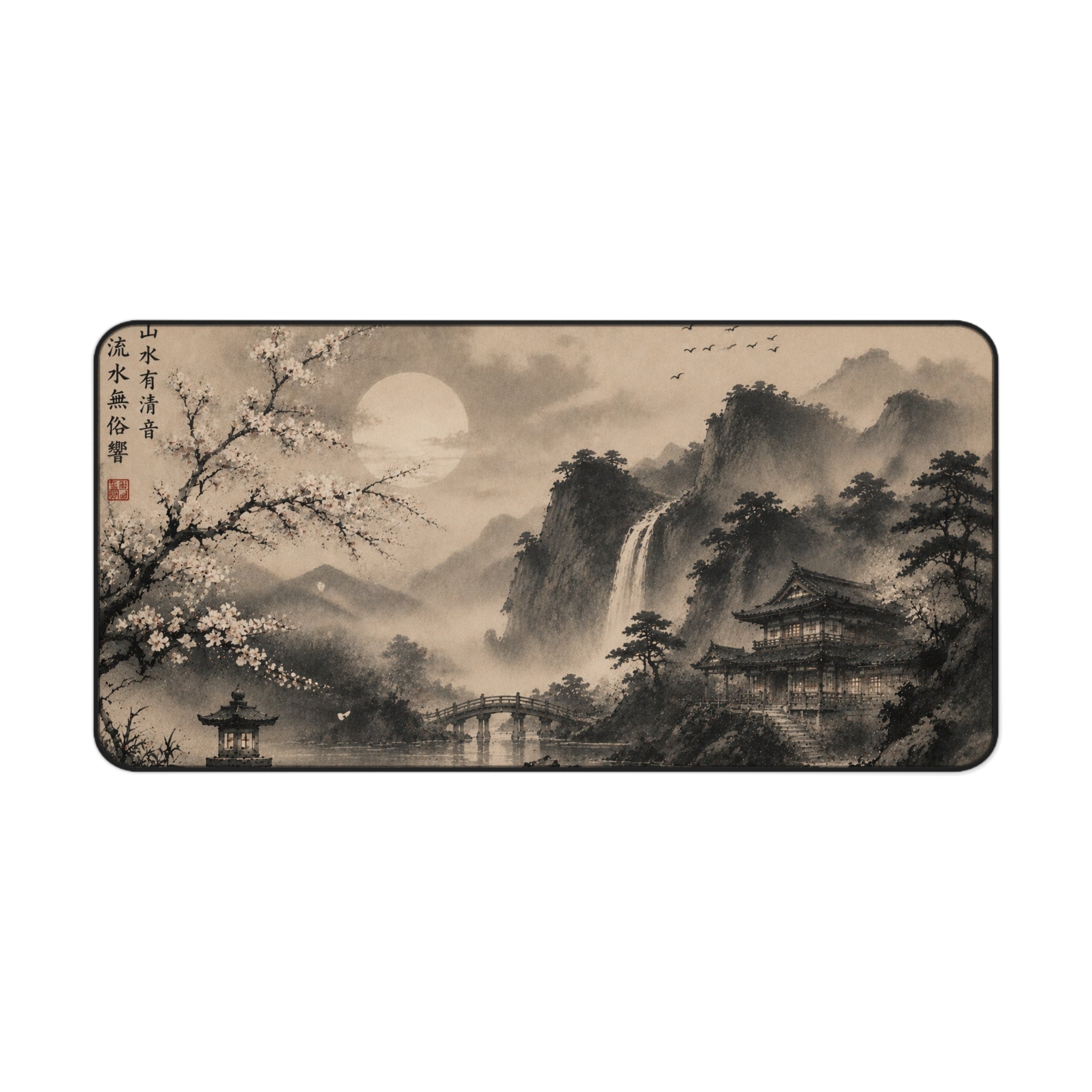 Japanese Ink Zen Village Mousepad