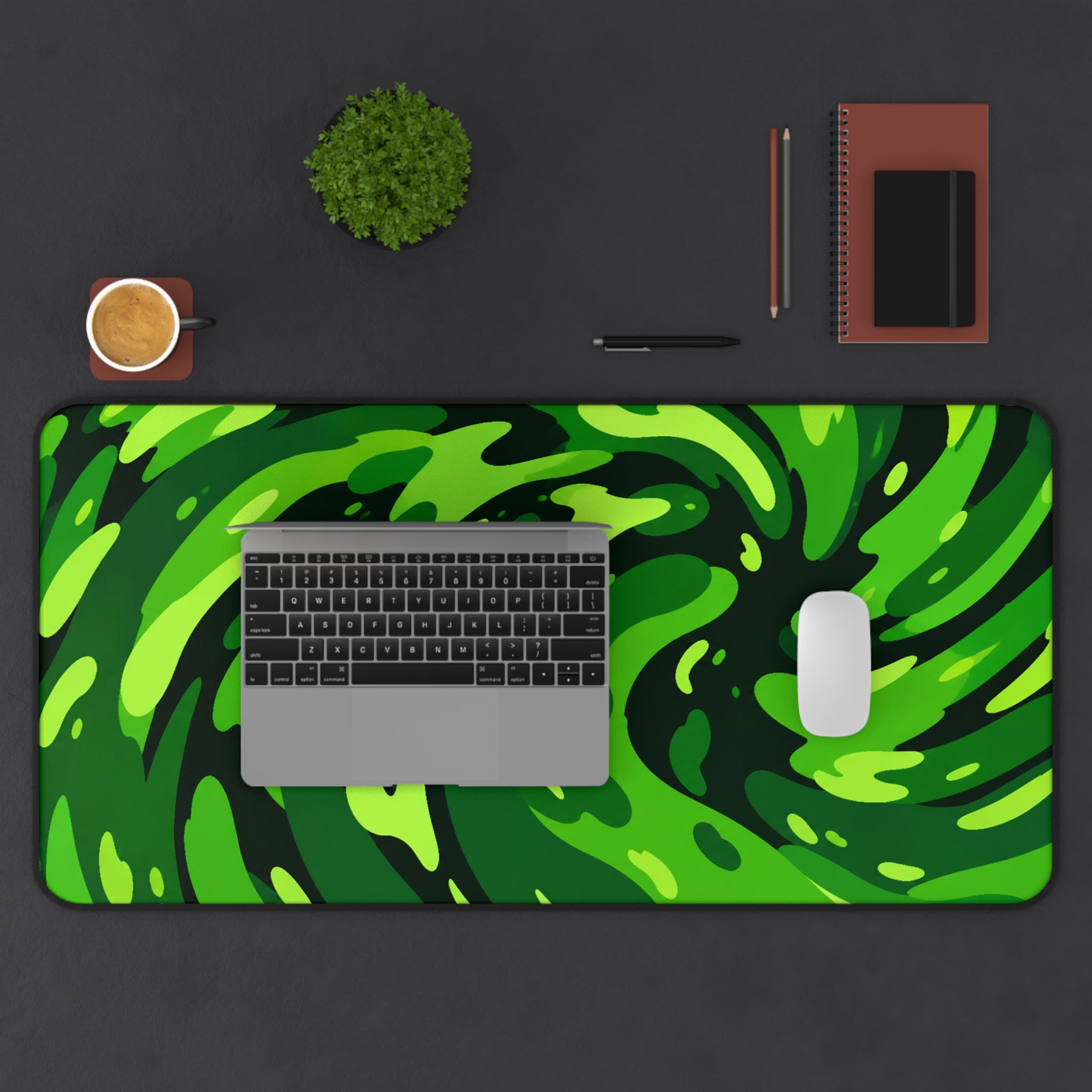 Swirl Green & Black Mousepad
